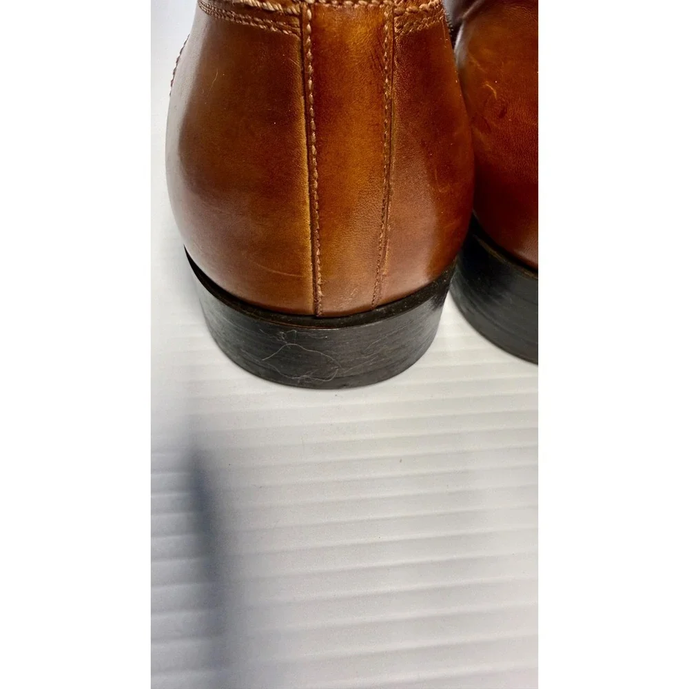 Magnanni Mens 42 Brown Leather Square Toe Derby Dress Shoes Made In Spain